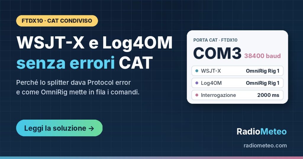 WSJT-X e Log4OM senza errori CAT con FTDX10 e OmniRig - RadioMeteo