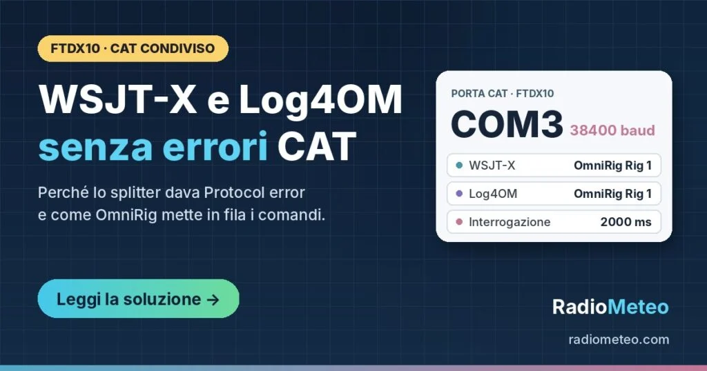 WSJT-X e Log4OM senza errori CAT con FTDX10 e OmniRig - RadioMeteo