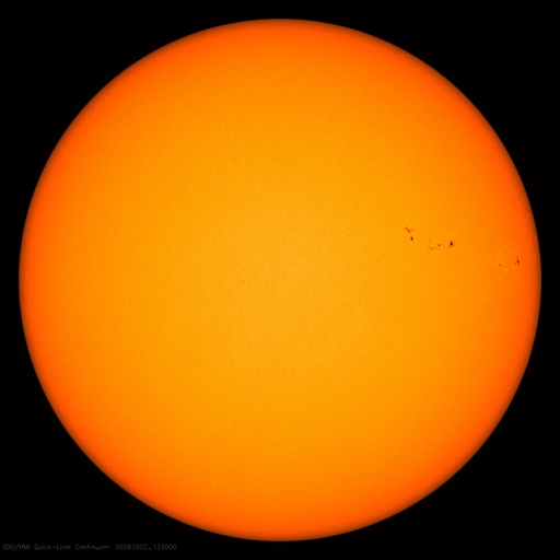 Disco solare in luce visibile con le macchie solari
